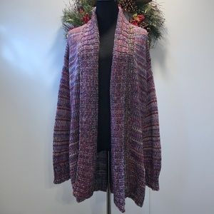 Melrose And Market Womens Small Knit Long Sleeve Pink Multi-Color Cardigan NWT
